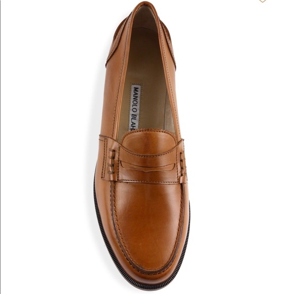 Coveted 2017 Manolo Blahnik Brown Leather Loafers 39 - Picture 4 of 10